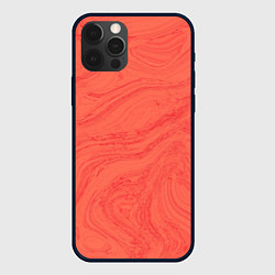 Чехол для iPhone 12 Pro Абстракция коралловый, цвет: 3D-черный