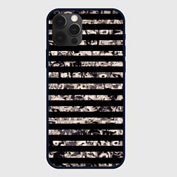 Чехол для iPhone 12 Pro В полоску с ахегао, цвет: 3D-черный