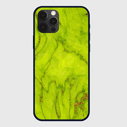 Чехол для iPhone 12 Pro Abstraction green, цвет: 3D-черный