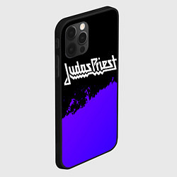 Чехол для iPhone 12 Pro Judas Priest purple grunge, цвет: 3D-черный — фото 2