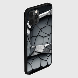 Чехол для iPhone 12 Pro Каменная конструкция паттерн, цвет: 3D-черный — фото 2