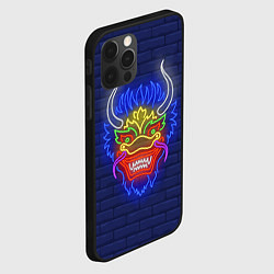 Чехол для iPhone 12 Pro Неоновый японский дракон, цвет: 3D-черный — фото 2