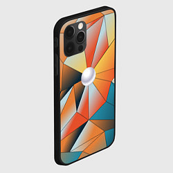 Чехол для iPhone 12 Pro Жемчужина - градиент из полигональных треугольнико, цвет: 3D-черный — фото 2