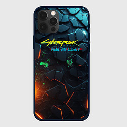 Чехол для iPhone 12 Pro Cyberpunk 2077 phantom liberty logo, цвет: 3D-черный