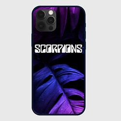 Чехол для iPhone 12 Pro Scorpions neon monstera, цвет: 3D-черный