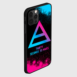 Чехол для iPhone 12 Pro Thirty Seconds to Mars - neon gradient, цвет: 3D-черный — фото 2