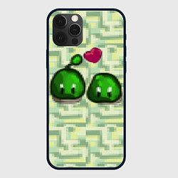 Чехол для iPhone 12 Pro Зеленые слаймы стардью, цвет: 3D-черный
