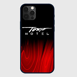 Чехол для iPhone 12 Pro Tokio Hotel red plasma, цвет: 3D-черный