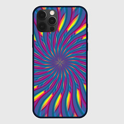 Чехол для iPhone 12 Pro Оптическая иллюзия веер, цвет: 3D-черный