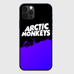 Чехол для iPhone 12 Pro Arctic Monkeys purple grunge, цвет: 3D-черный