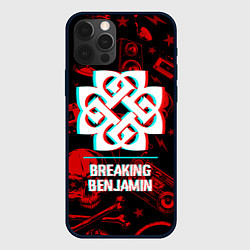 Чехол для iPhone 12 Pro Breaking Benjamin rock glitch, цвет: 3D-черный