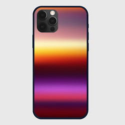 Чехол для iPhone 12 Pro Закат, абстрактные полосы с размытием, цвет: 3D-черный