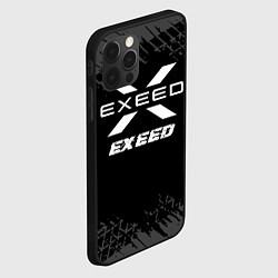 Чехол для iPhone 12 Pro Exeed speed на темном фоне со следами шин, цвет: 3D-черный — фото 2