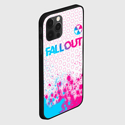 Чехол для iPhone 12 Pro Fallout neon gradient style: символ сверху, цвет: 3D-черный — фото 2