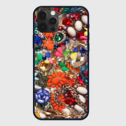 Чехол для iPhone 12 Pro Камни и драгоценности, цвет: 3D-черный