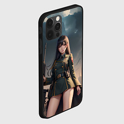 Чехол для iPhone 12 Pro Девушка офицер с винтовкой, цвет: 3D-черный — фото 2