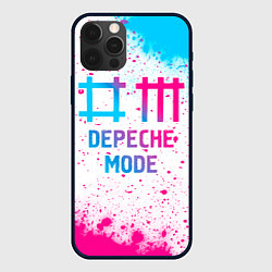 Чехол для iPhone 12 Pro Depeche Mode neon gradient style, цвет: 3D-черный