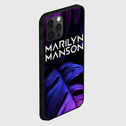 Чехол для iPhone 12 Pro Marilyn Manson neon monstera, цвет: 3D-черный — фото 2