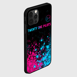 Чехол для iPhone 12 Pro Twenty One Pilots - neon gradient: символ сверху, цвет: 3D-черный — фото 2