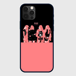 Чехол iPhone 12 Pro BLACK PINK на черно-розовом