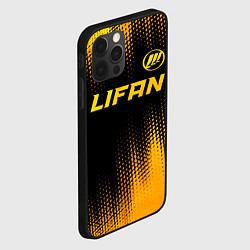 Чехол для iPhone 12 Pro Lifan - gold gradient: символ сверху, цвет: 3D-черный — фото 2