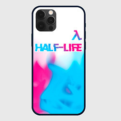 Чехол для iPhone 12 Pro Half-Life neon gradient style: символ сверху, цвет: 3D-черный