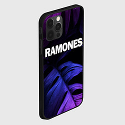 Чехол для iPhone 12 Pro Ramones neon monstera, цвет: 3D-черный — фото 2