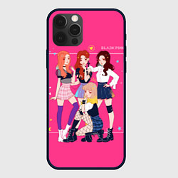 Чехол для iPhone 12 Pro Blackpink anime poster, цвет: 3D-черный