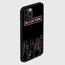 Чехол для iPhone 12 Pro Blackpink - art contour, цвет: 3D-черный — фото 2