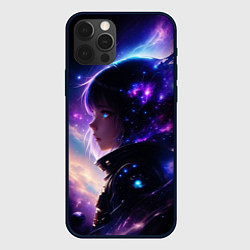 Чехол для iPhone 12 Pro Покорение космоса - девушка, цвет: 3D-черный