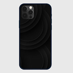 Чехол для iPhone 12 Pro Объемный паттерн c кругами, цвет: 3D-черный