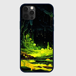 Чехол для iPhone 12 Pro Кислотная пещера, цвет: 3D-черный