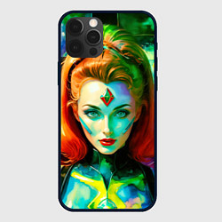 Чехол для iPhone 12 Pro Девушка киборг с рыжими волосами, цвет: 3D-черный