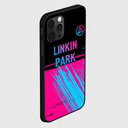 Чехол для iPhone 12 Pro Linkin Park - neon gradient: символ сверху, цвет: 3D-черный — фото 2