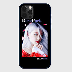 Чехол для iPhone 12 Pro Blackpink Rose Red Kimono, цвет: 3D-черный