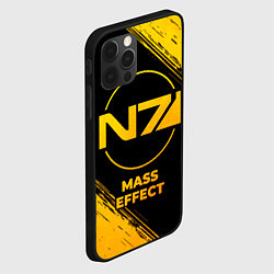 Чехол для iPhone 12 Pro Mass Effect - gold gradient, цвет: 3D-черный — фото 2