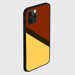 Чехол для iPhone 12 Pro Желто-красный диагональ, цвет: 3D-черный — фото 2