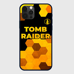 Чехол iPhone 12 Pro Tomb Raider - gold gradient: символ сверху