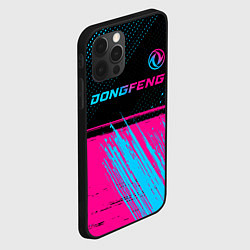 Чехол для iPhone 12 Pro Dongfeng - neon gradient: символ сверху, цвет: 3D-черный — фото 2