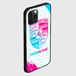 Чехол для iPhone 12 Pro Porsche neon gradient style, цвет: 3D-черный — фото 2