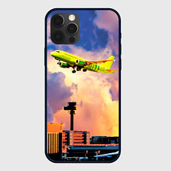 Чехол для iPhone 12 Pro S7 Боинг 737 в облаках, цвет: 3D-черный