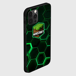 Чехол для iPhone 12 Pro Minecraft Logo Плиты, цвет: 3D-черный — фото 2