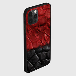 Чехол для iPhone 12 Pro Черная красная текстура, цвет: 3D-черный — фото 2