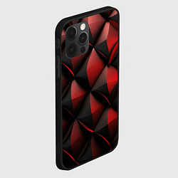 Чехол для iPhone 12 Pro Объемная текстура красная кожа, цвет: 3D-черный — фото 2