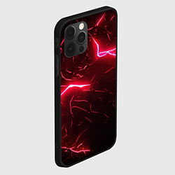 Чехол для iPhone 12 Pro Красные молнии, цвет: 3D-черный — фото 2