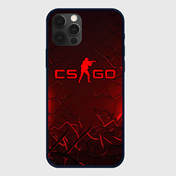 Чехол для iPhone 12 Pro CSGO logo dark red, цвет: 3D-черный