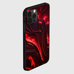 Чехол для iPhone 12 Pro Красные разломы, цвет: 3D-черный — фото 2