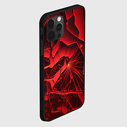 Чехол для iPhone 12 Pro Объемные красные разломы, цвет: 3D-черный — фото 2