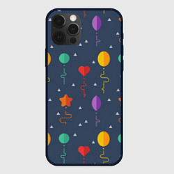 Чехол для iPhone 12 Pro Праздничные шарики, цвет: 3D-черный
