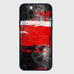 Чехол для iPhone 12 Pro Красная белая черная краска, цвет: 3D-черный